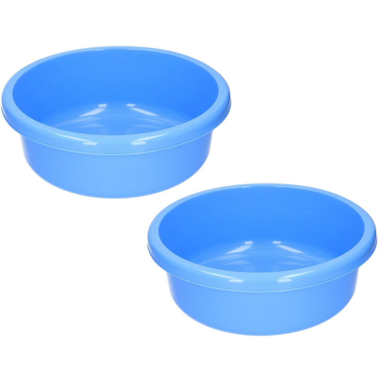 2x stuks kunststof afwasbak-afwasteiltje blauw 9 liter