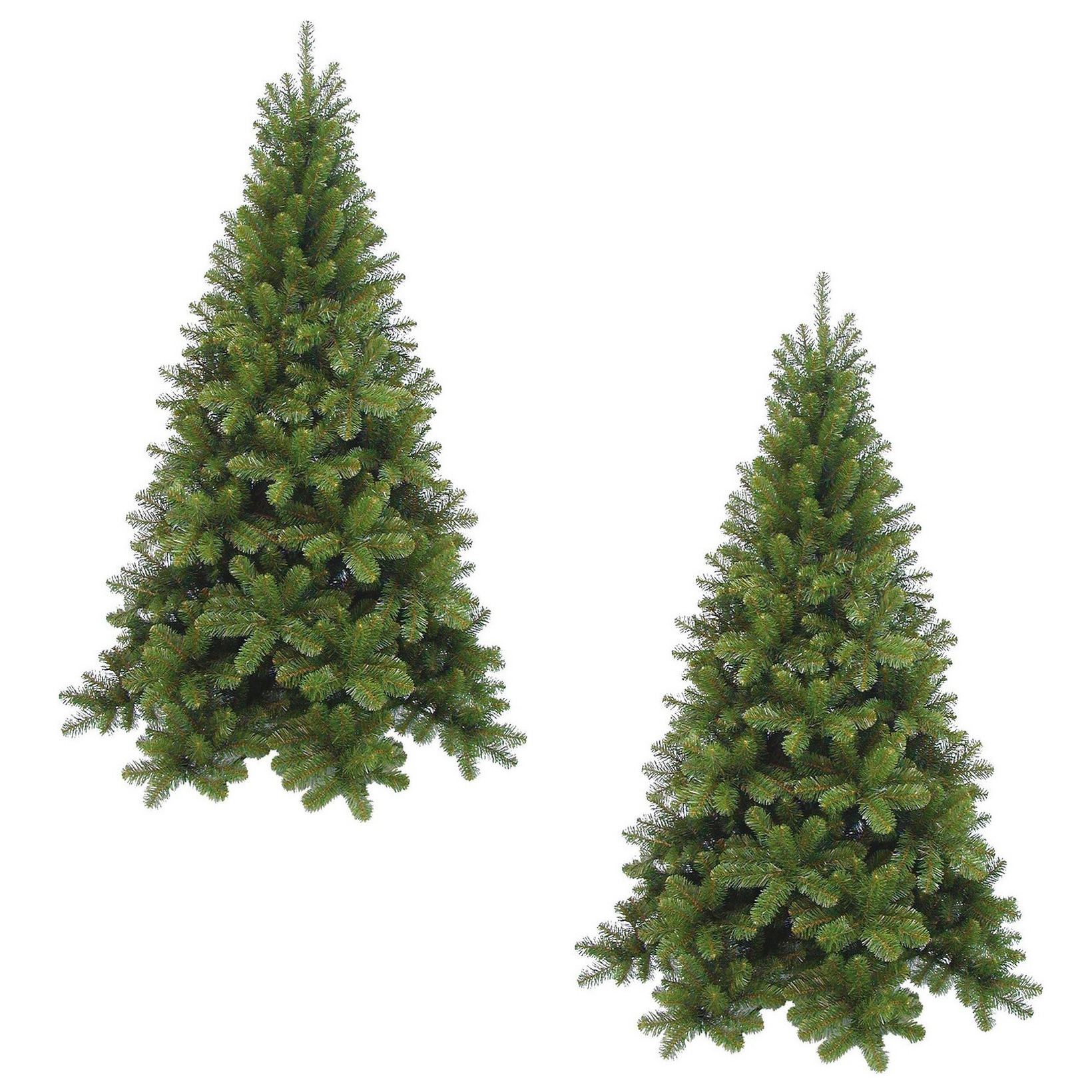 2x stuks luxe kunst kerstbomen-kunstbomen 120 cm met 196 takjes