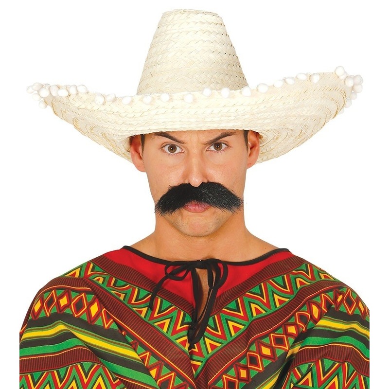 2x stuks naturel Mexicaanse sombrero 50 cm