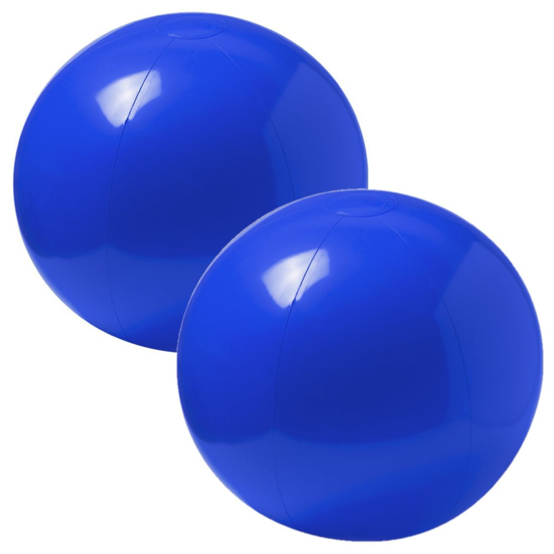 2x stuks opblaasbare strandballen extra groot plastic blauw 40 cm