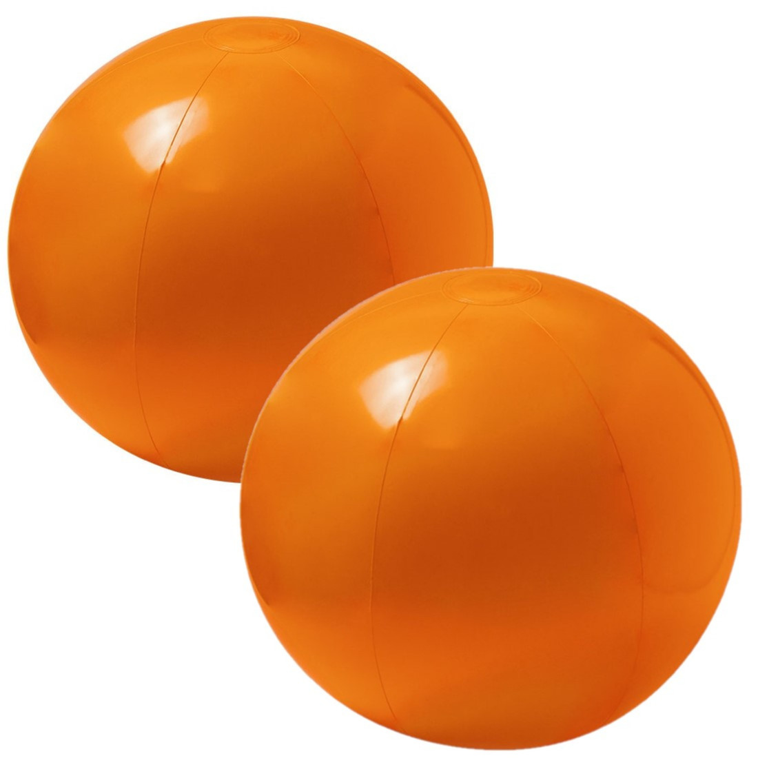 2x stuks opblaasbare strandballen extra groot plastic oranje 40 cm