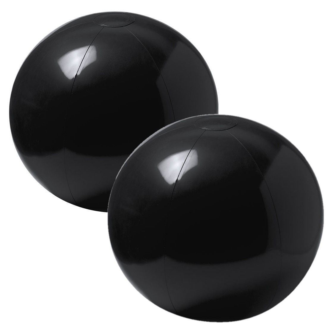 2x stuks opblaasbare strandballen extra groot plastic zwart 40 cm