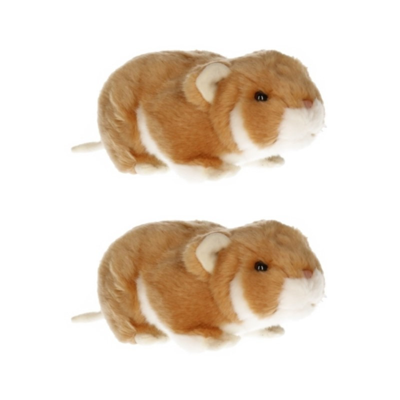 2x stuks pluche hamster knuffeltje 18 cm