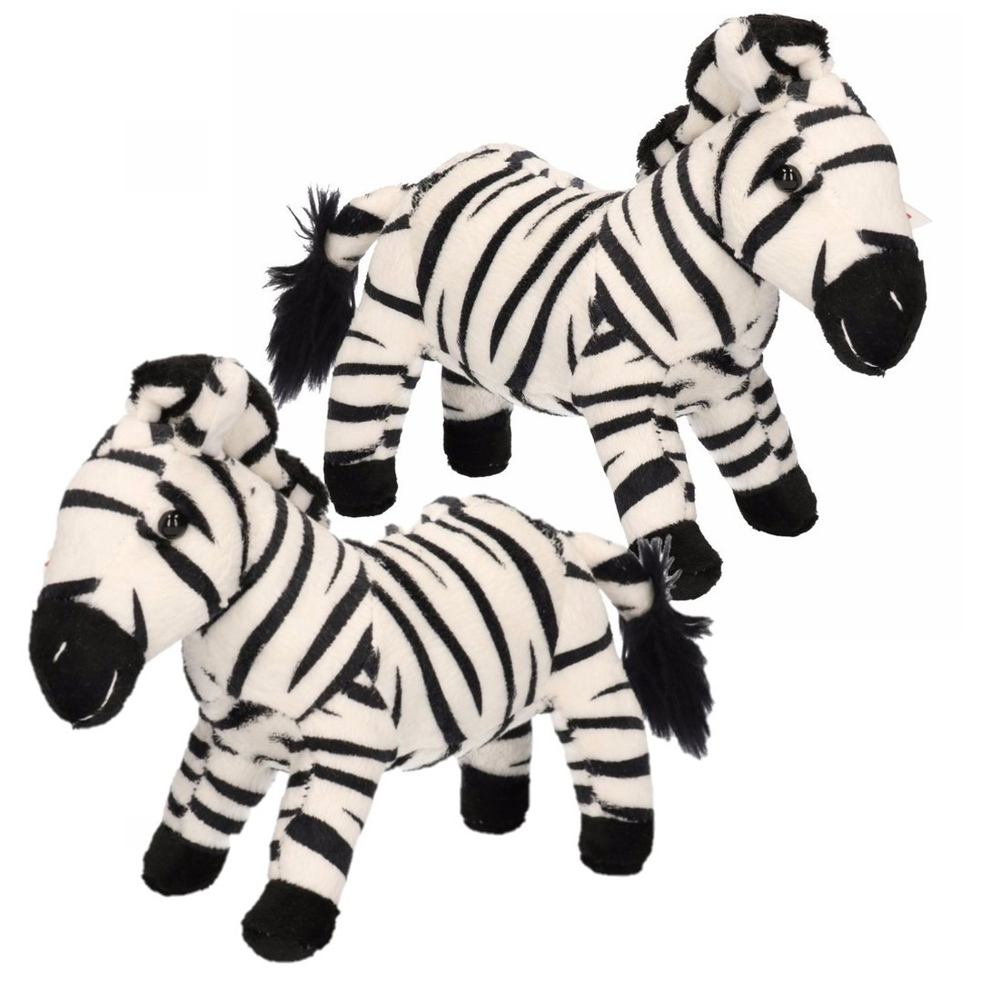 2x stuks pluche zebra knuffeltje 18 cm