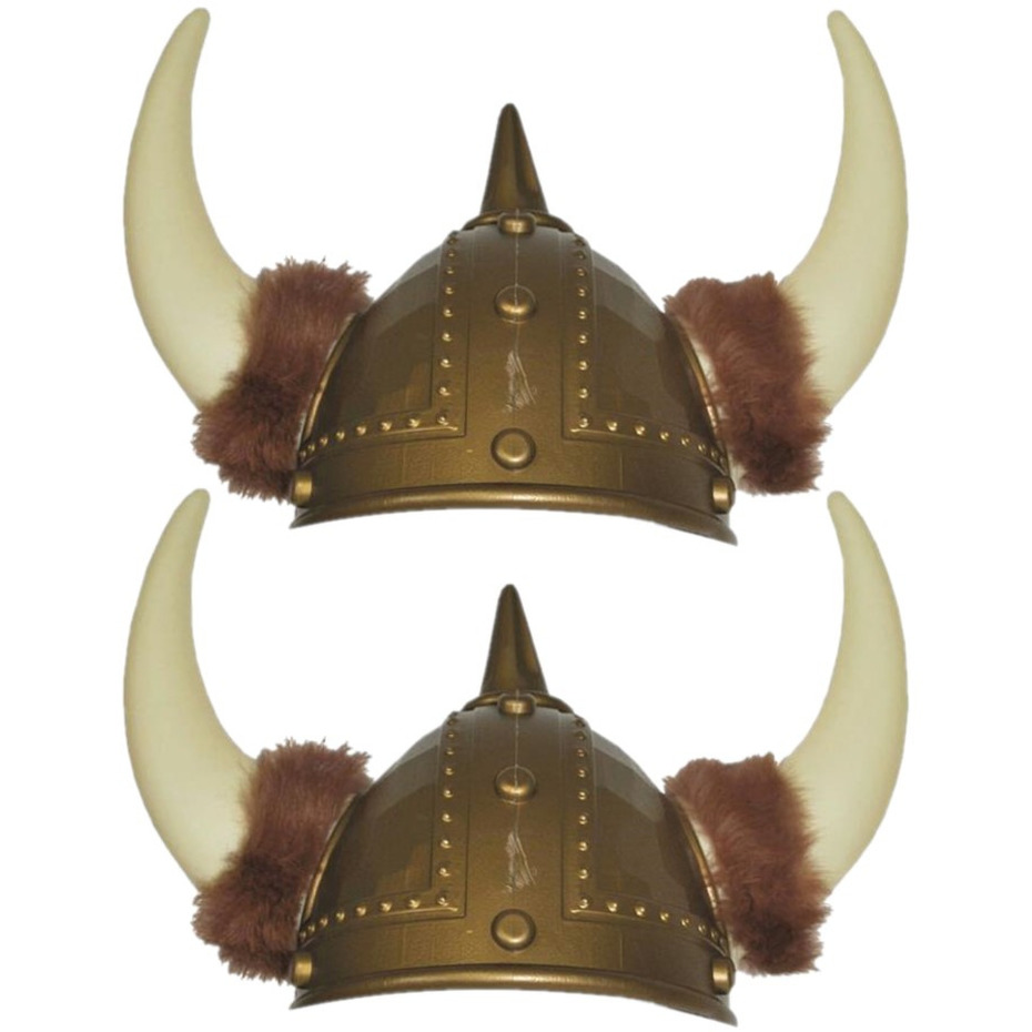 2x stuks stoere viking verkleed helm de luxe