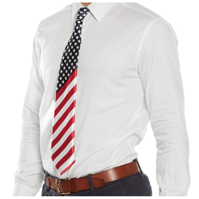 2x stuks USA Amerikaanse vlag thema verkleed stropdas
