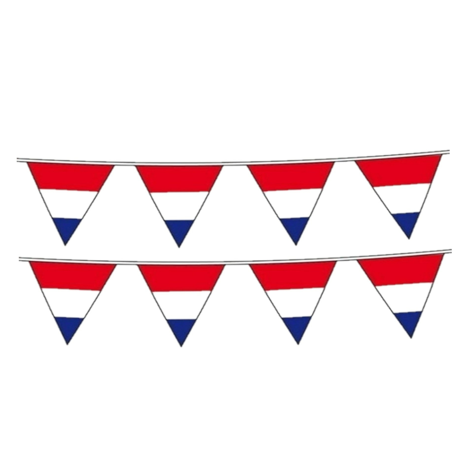 2x stuks vlaggetjes vlag kleuren rood-wit-blauw Holland plastic 10 meter