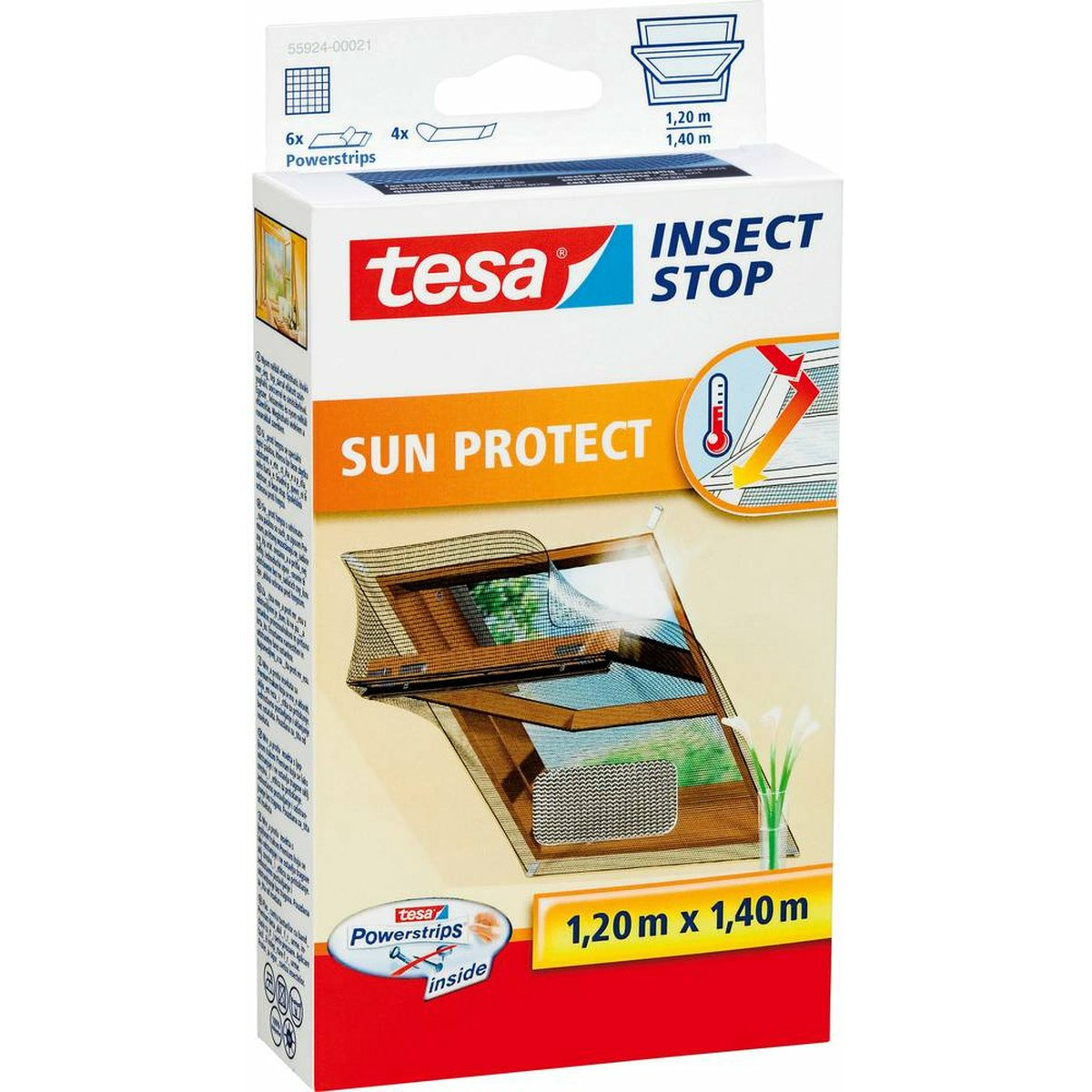 2x Tesa vliegenhor-insectenhor met zonwering zwart 1,2 x 1,4 meter