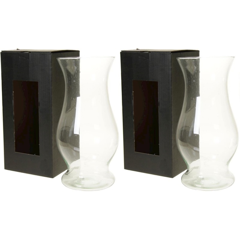 2x Vaas kelkvorm van transparant glas 40 cm