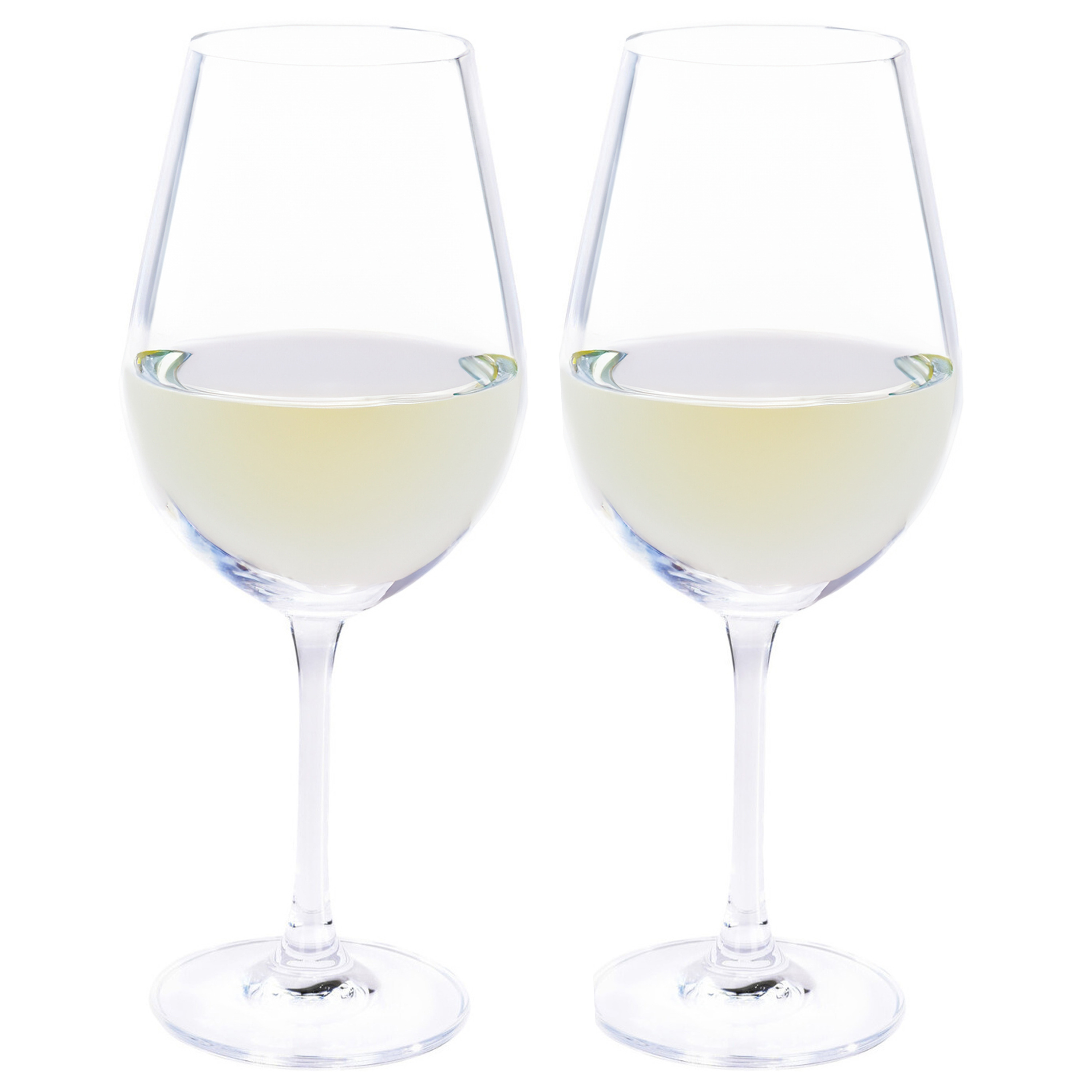 2x Witte wijn glazen 52 cl-520 ml van kristalglas