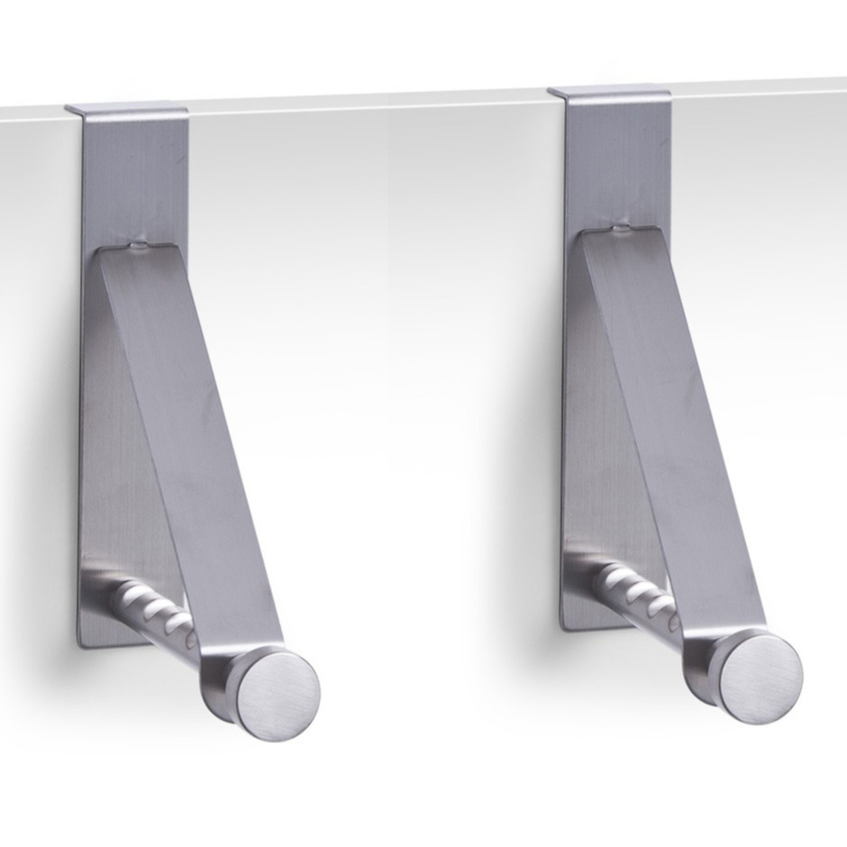 2x Zilveren deurkapstokken voor 5 hangers 15 cm