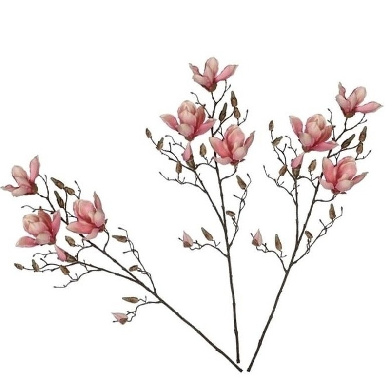 3 stuks Magnolia beverboom kunstbloemen takken 90 cm decoratie