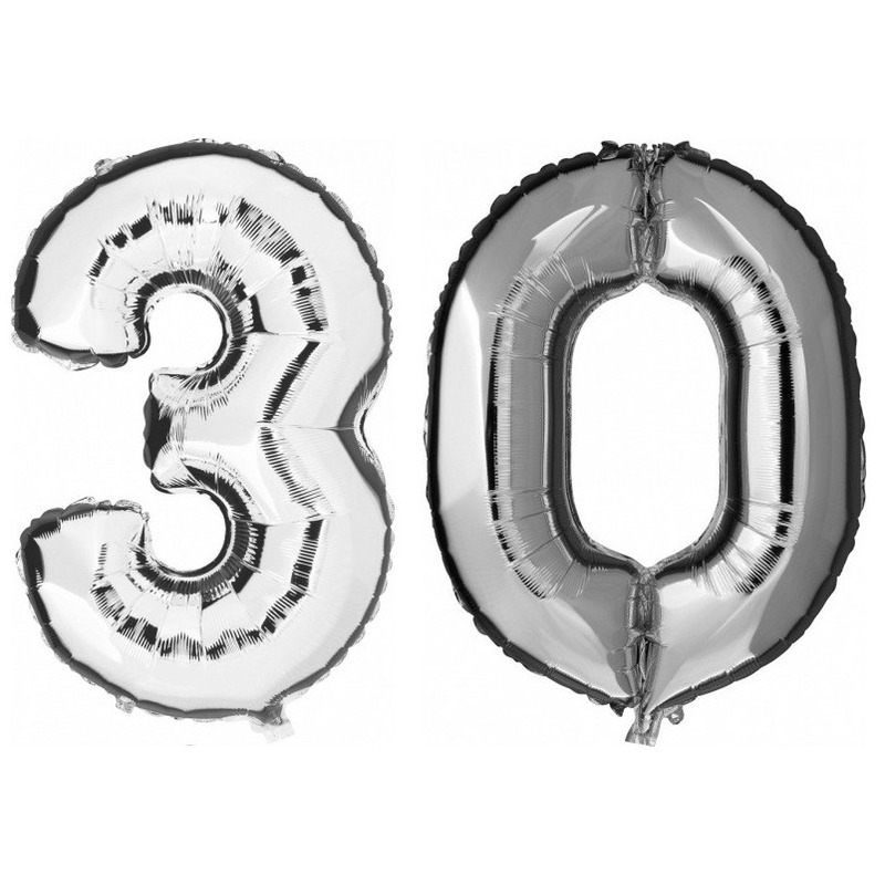 30 jaar leeftijd helium-folie ballonnen zilver feestversiering