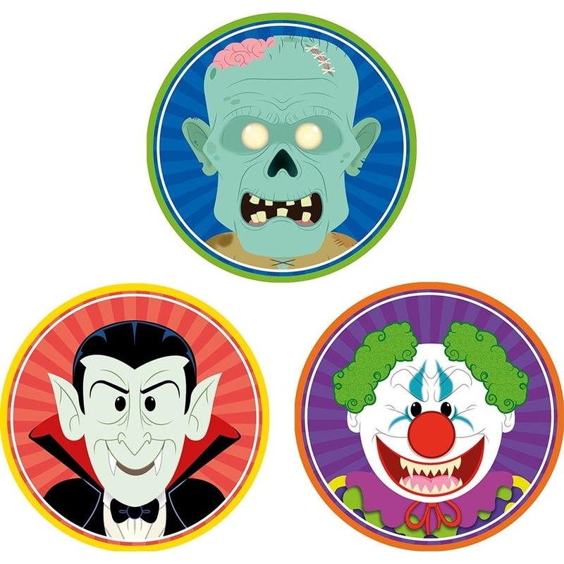 30x Feest onderzetters-bierviltjes vampier-Dracula-horror clown-zombie