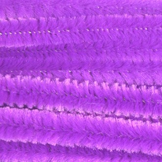 30x Hobbymateriaal chenillegaren paars 14 mm x 50 cm