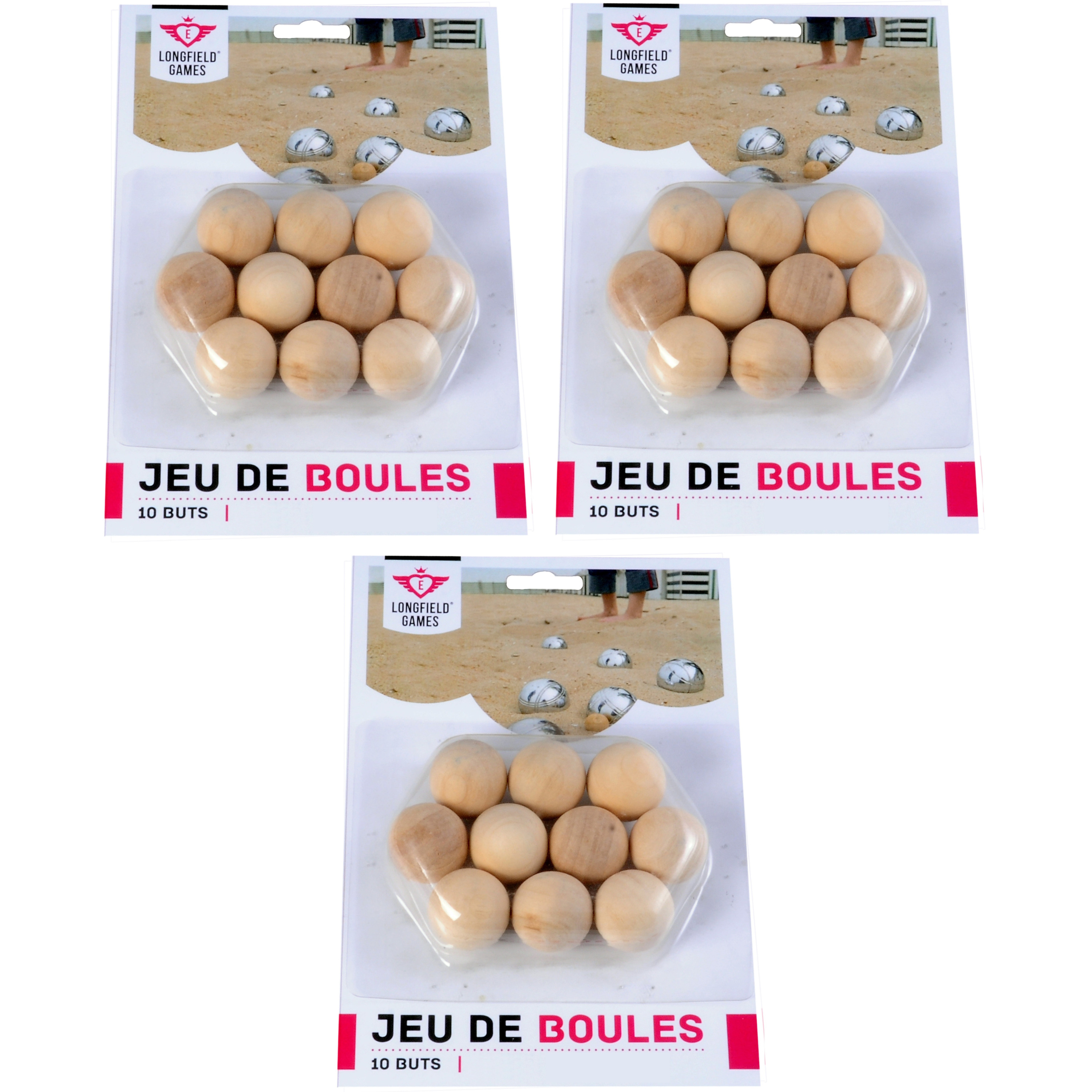 30x Jeu de boules-petanque houten cochonnets-buts-markerings reserve balletjes 30 mm buitenspeelgoed