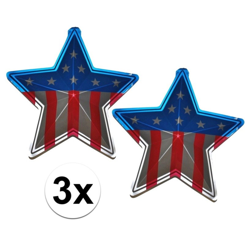 3x Amerikaanse versieringen voor de muur