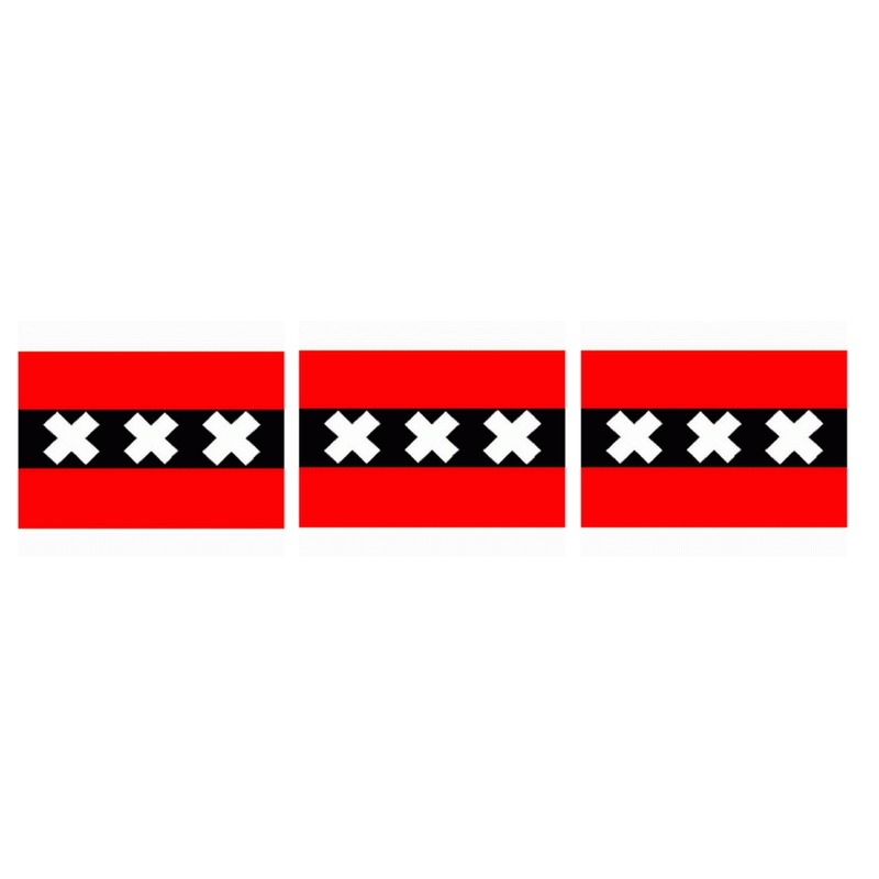 3x Amsterdamse vlaggen