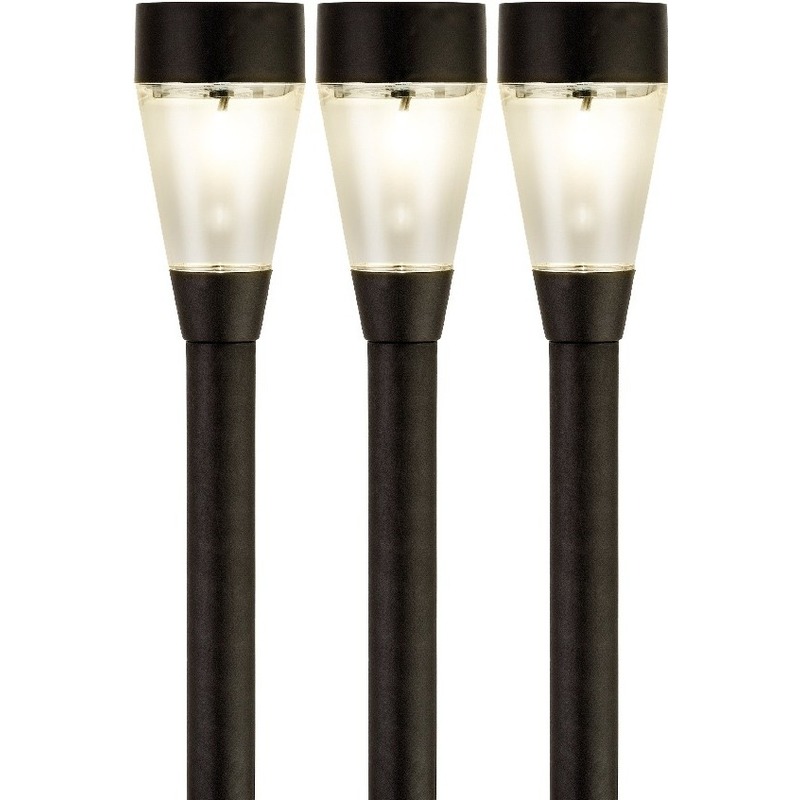 3x Buitenlamp-tuinlamp Jive 32 cm zwart op steker