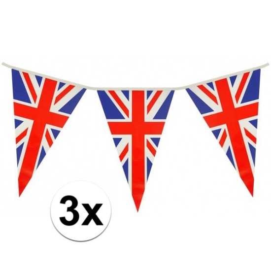 3x Engeland vlaggetjes 7 meter