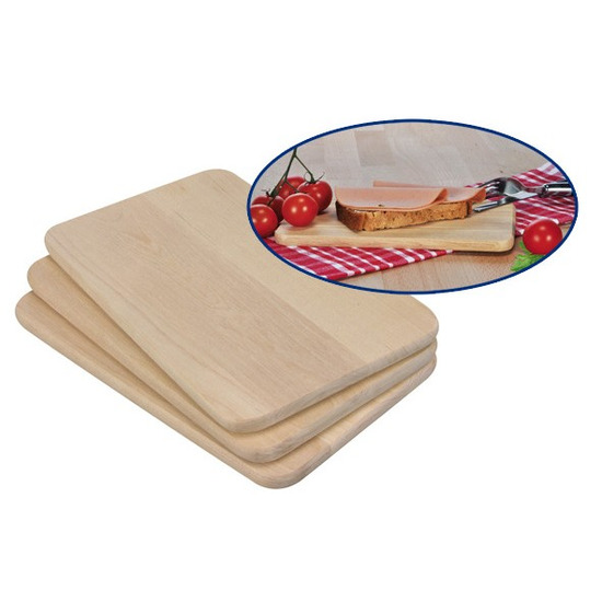 3x Houten planken-serveer planken 21,5 x 13,5 x 1 cm