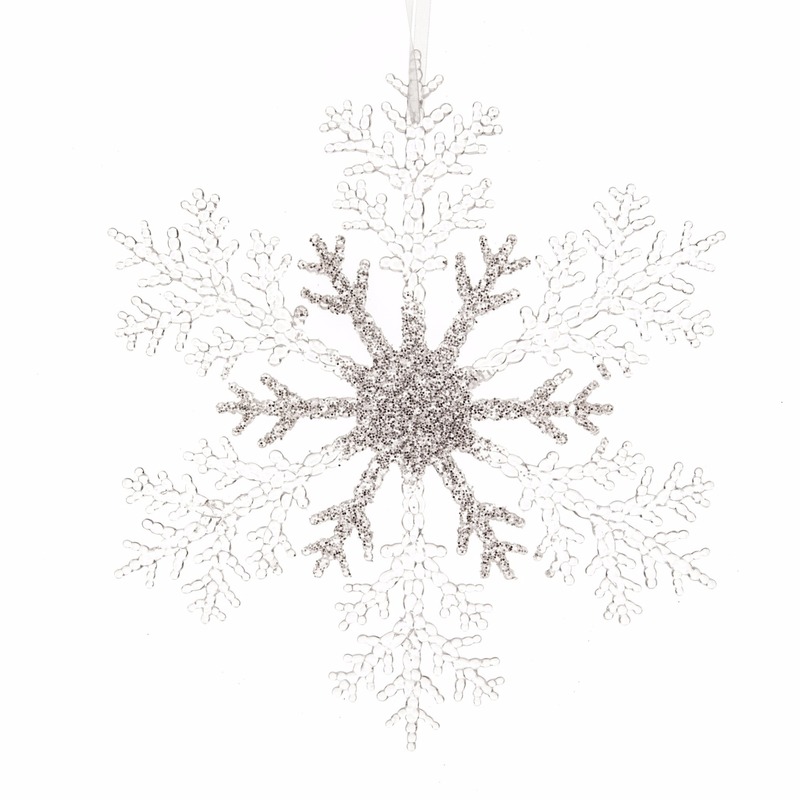 3x Kerstboomdecoratie hanger sneeuwvlok zilveren glitters 21 cm