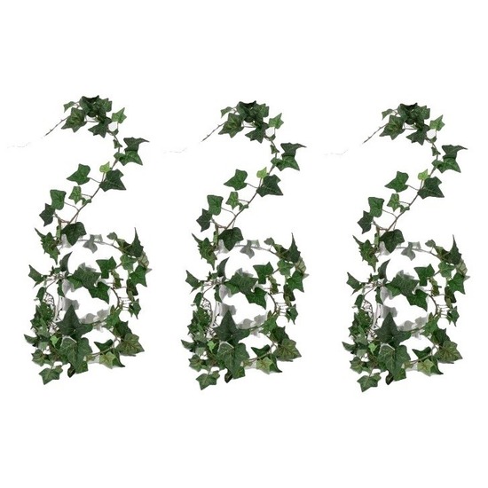 3x kunst slinger planten groene Hedera Helix klimop kunstplanten 180 cm