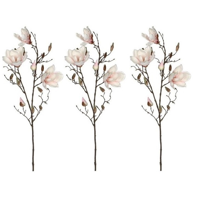 3x Magnolia beverboom kunstbloemen takken 90 cm decoratie