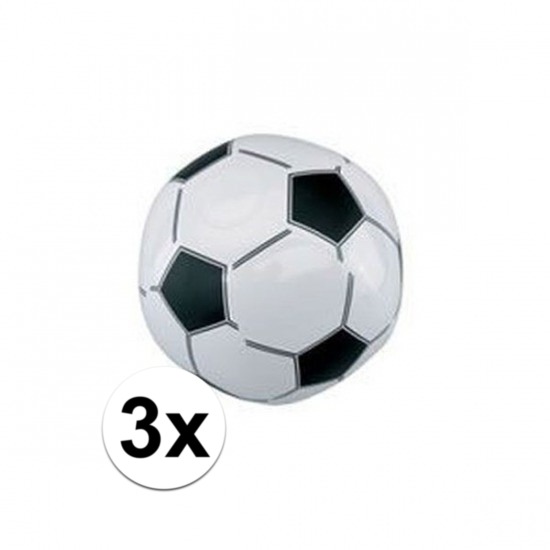 3x Opblaasbare strandbal voetbal