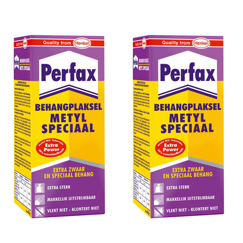 3x pakken Perfax metyl special behanglijm voor zwaar behang 180 gram