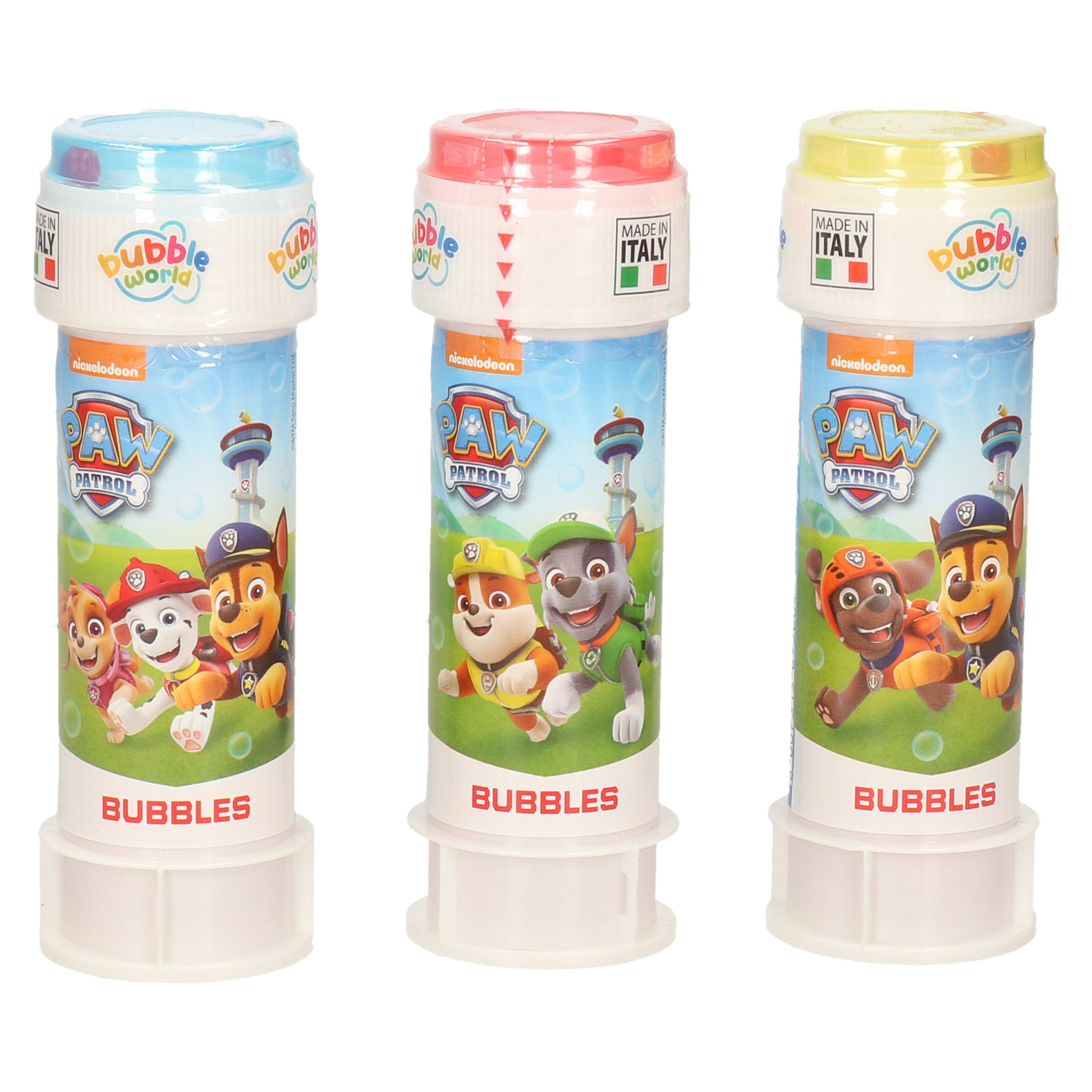 3x Paw Patrol bellenblaas flesjes met bal spelletje in dop 60 ml voor kinderen