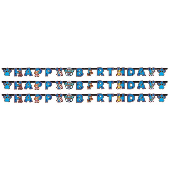 3x Paw Patrol kinderfeestje letterslinger-wenslijn 180 x 14 cm