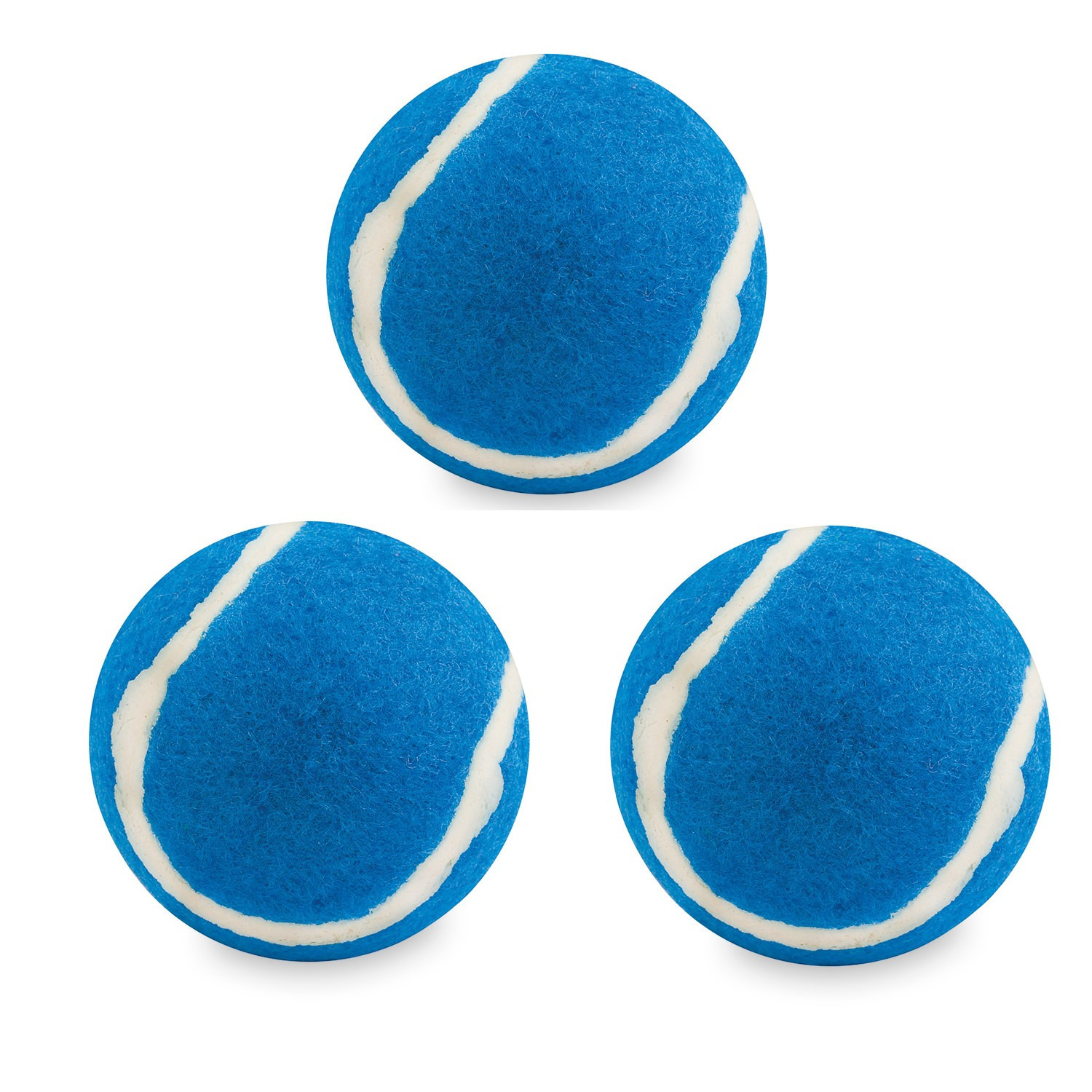 3x stuks blauwe hondenballen 6,4 cm