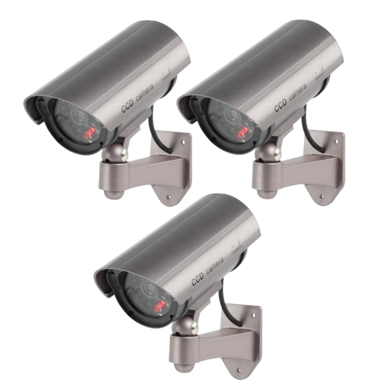 3x stuks dummy infrarood beveiligingscamera voor buiten