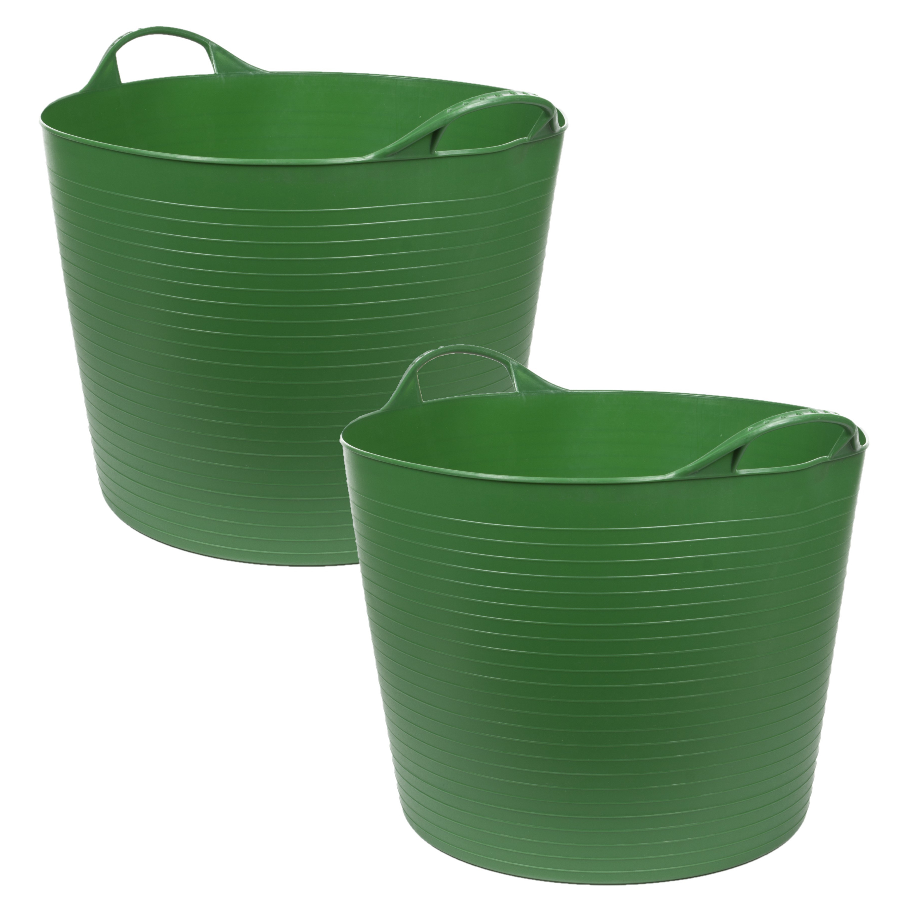 3x stuks flexibele kuip emmer-wasmand rond groen 45 liter
