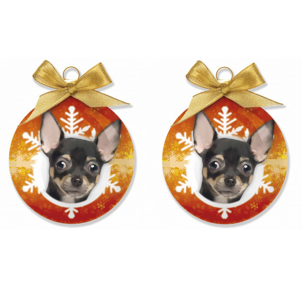 3x stuks kerstballen Chihuahua honden 8 cm