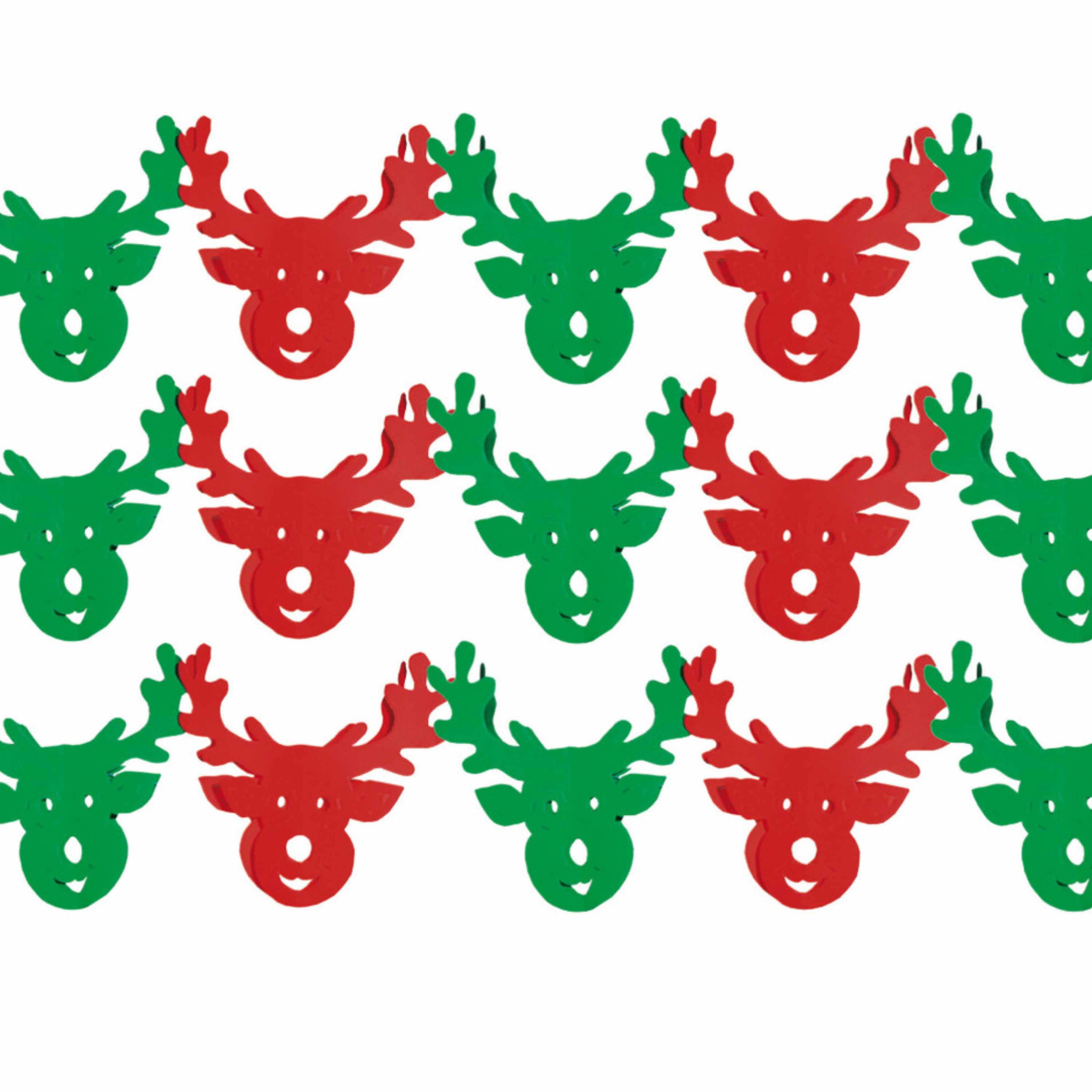 3x stuks kerstslinger met rendieren 3 meter groen-rood