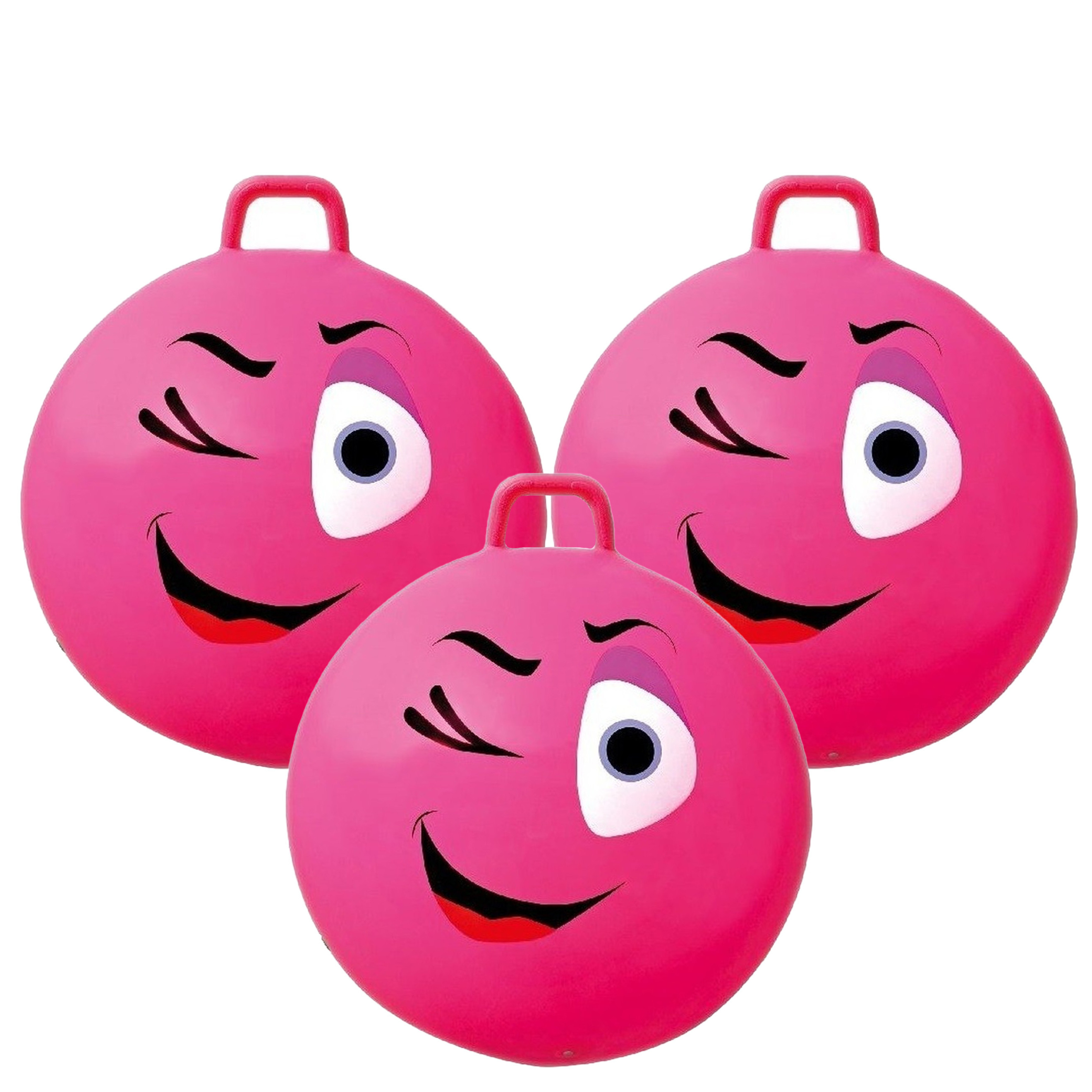 3x stuks smiley roze skippybal 65 cm