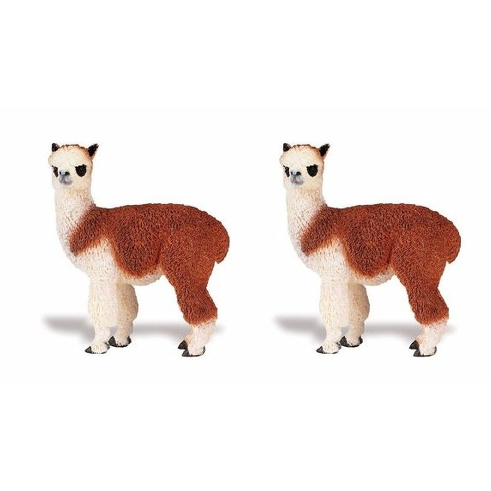 3x stuks speelgoed nep alpaca bruin-wit 9 cm