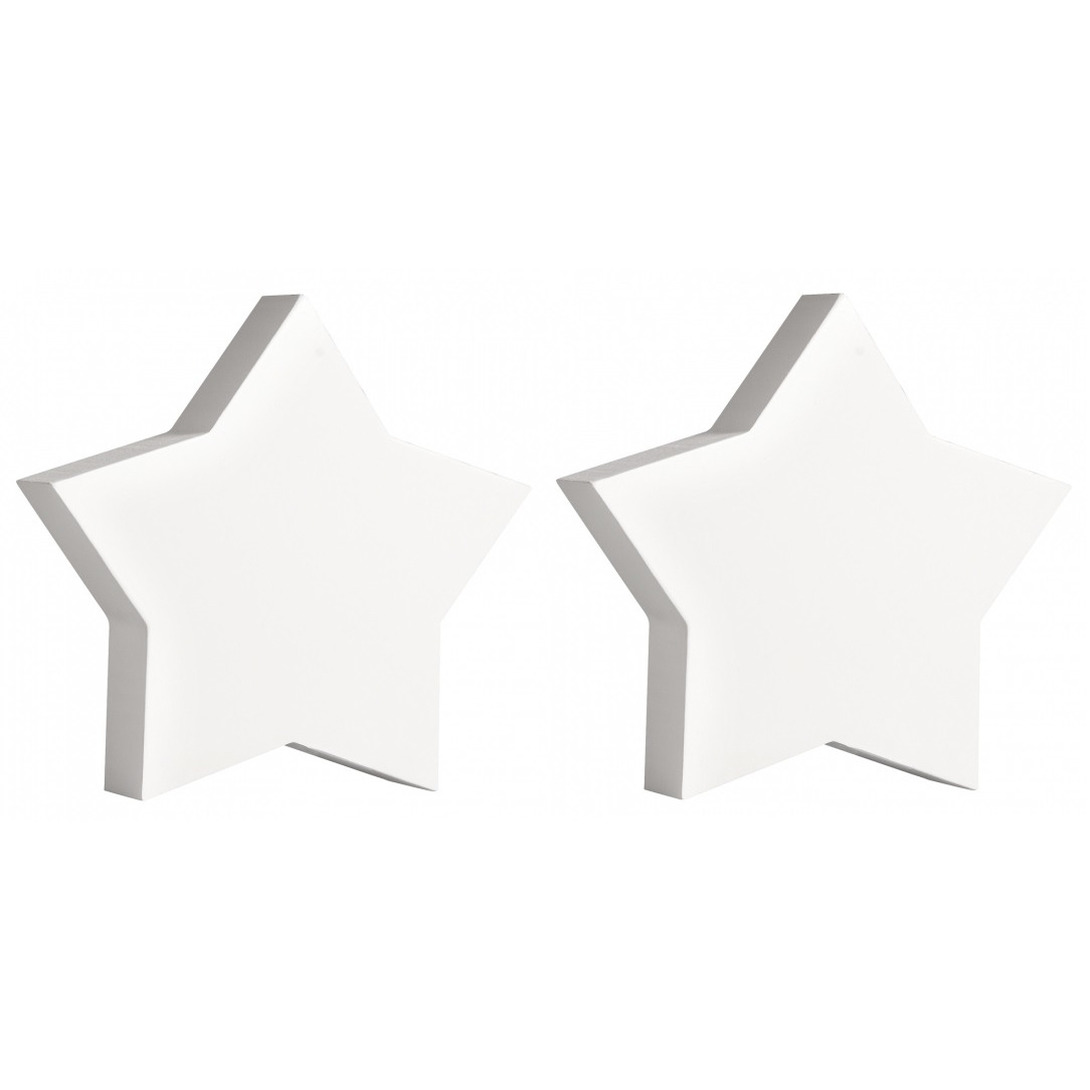 3x stuks witte houten MDF sterren van 11 cm