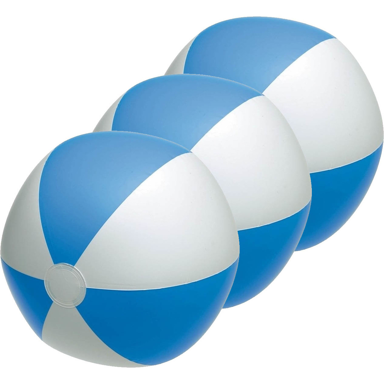 3x Waterspeelgoed blauw-witte strandballen 28 cm