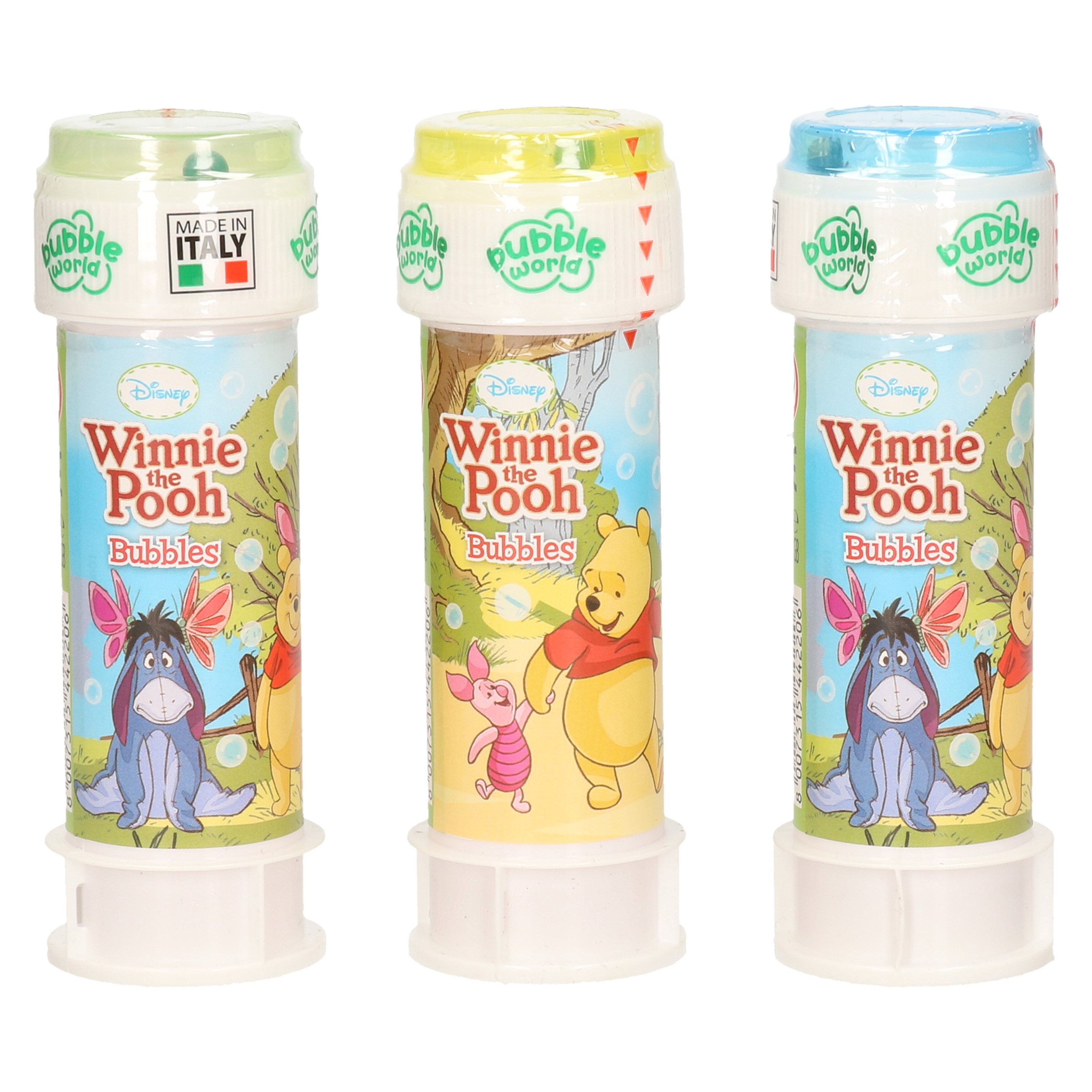 3x Winnie de Poeh bellenblaas flesjes met bal spelletje in dop 60 ml voor kinderen