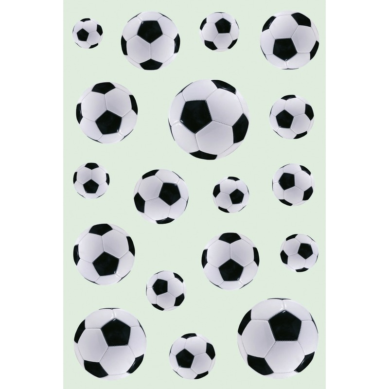 3x Zwart-witte voetbal stickervellen met 18 stickers