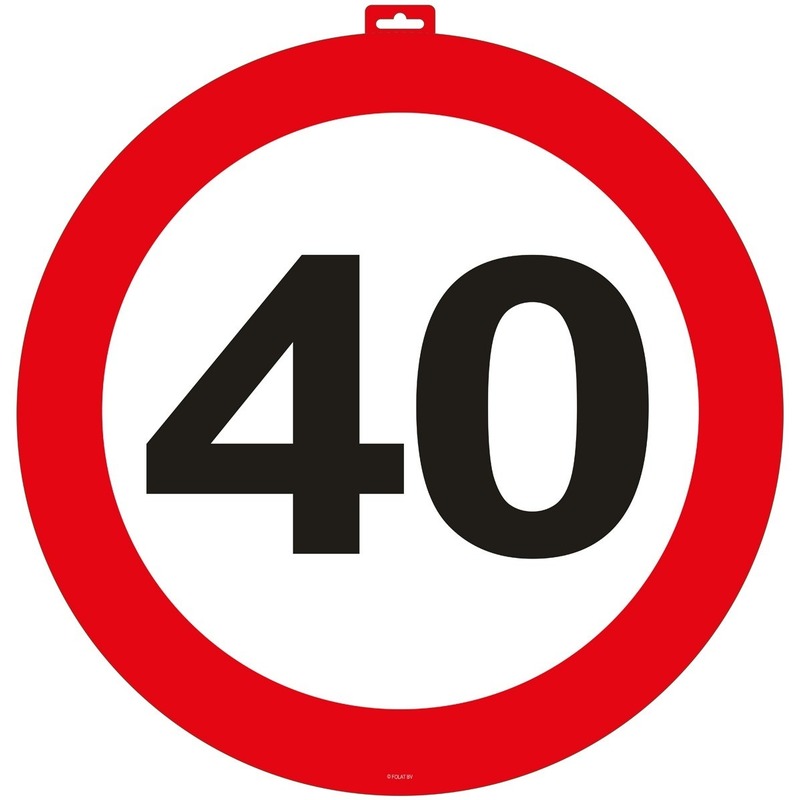 40 Jaar verjaardag verkeersbord wandborden 47 cm