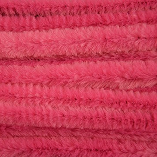 40x Hobbymateriaal chenillegaren roze 14 mm x 50 cm