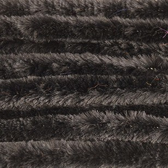 40x Hobbymateriaal chenillegaren zwart 14 mm x 50 cm