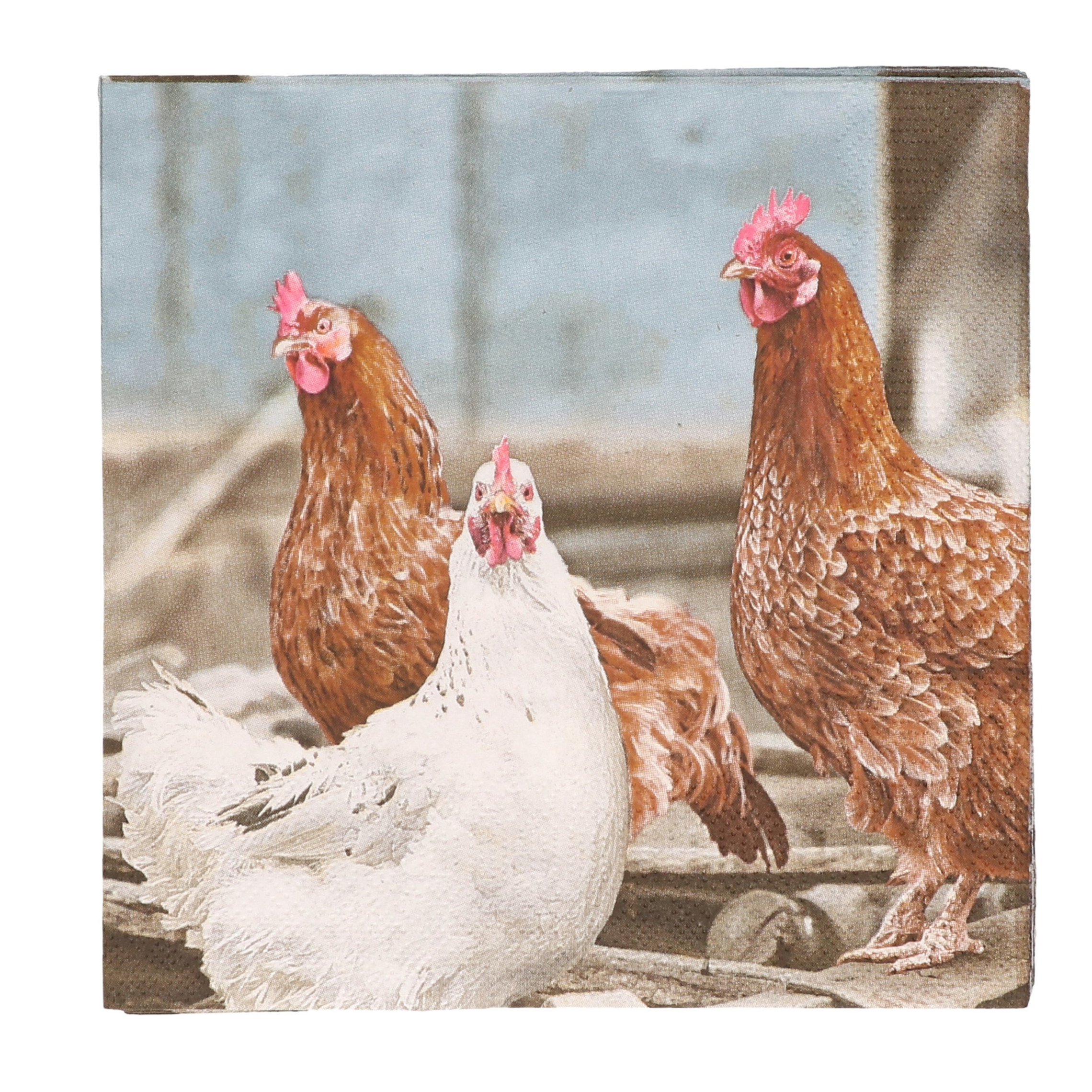 40x Pasen thema servetten met kippen print 33 x 33 cm