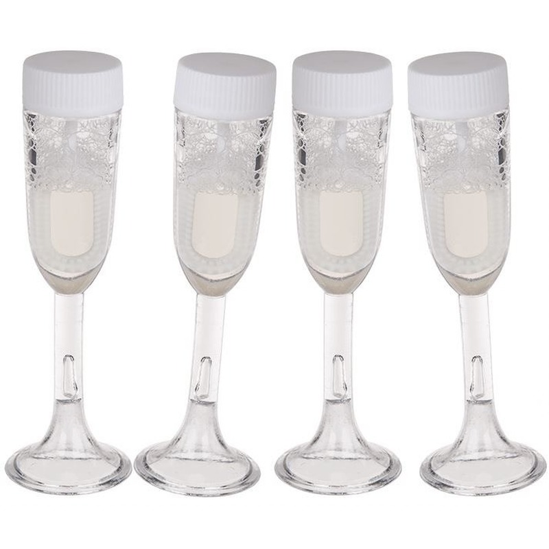 48x stuks Bellenblaas champagne bruiloft glas
