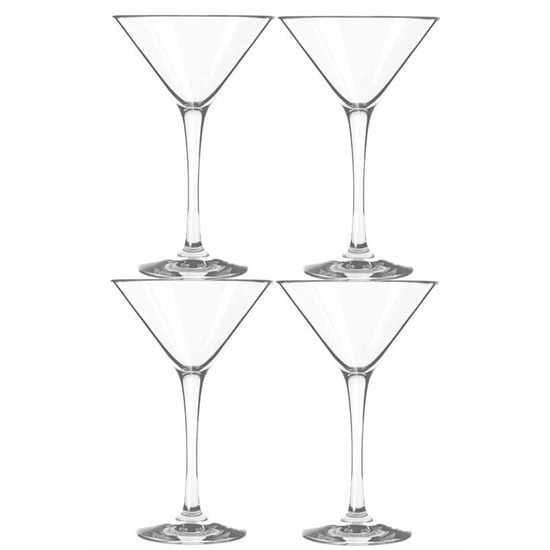 4x Cocktail-Martini glazen 250 ml in luxe doos