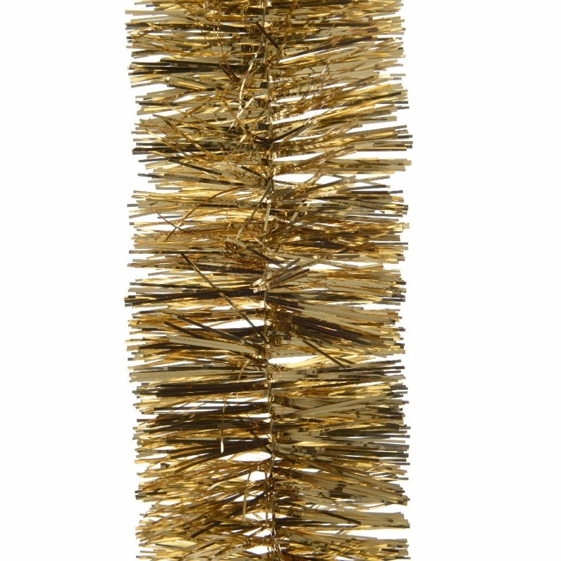 4x Kerst lametta guirlandes goud 270 cm kerstboom versiering-decoratie